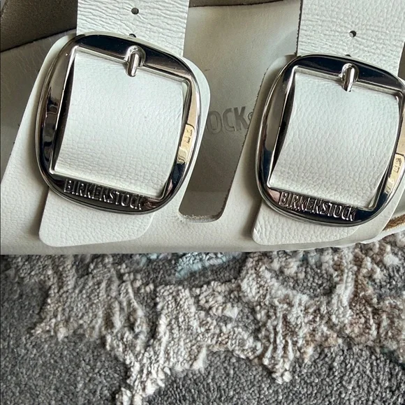 Birkenstock Arizona Big Buckle Leather White Sandal 10-101/2 (EU 41) NWOT - Picture 9 of 10